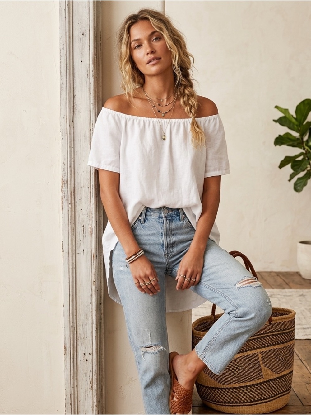 100% Italian Linen | Terza Millennio | Sz M | Relaxed Fit | Travel Summer Flowy